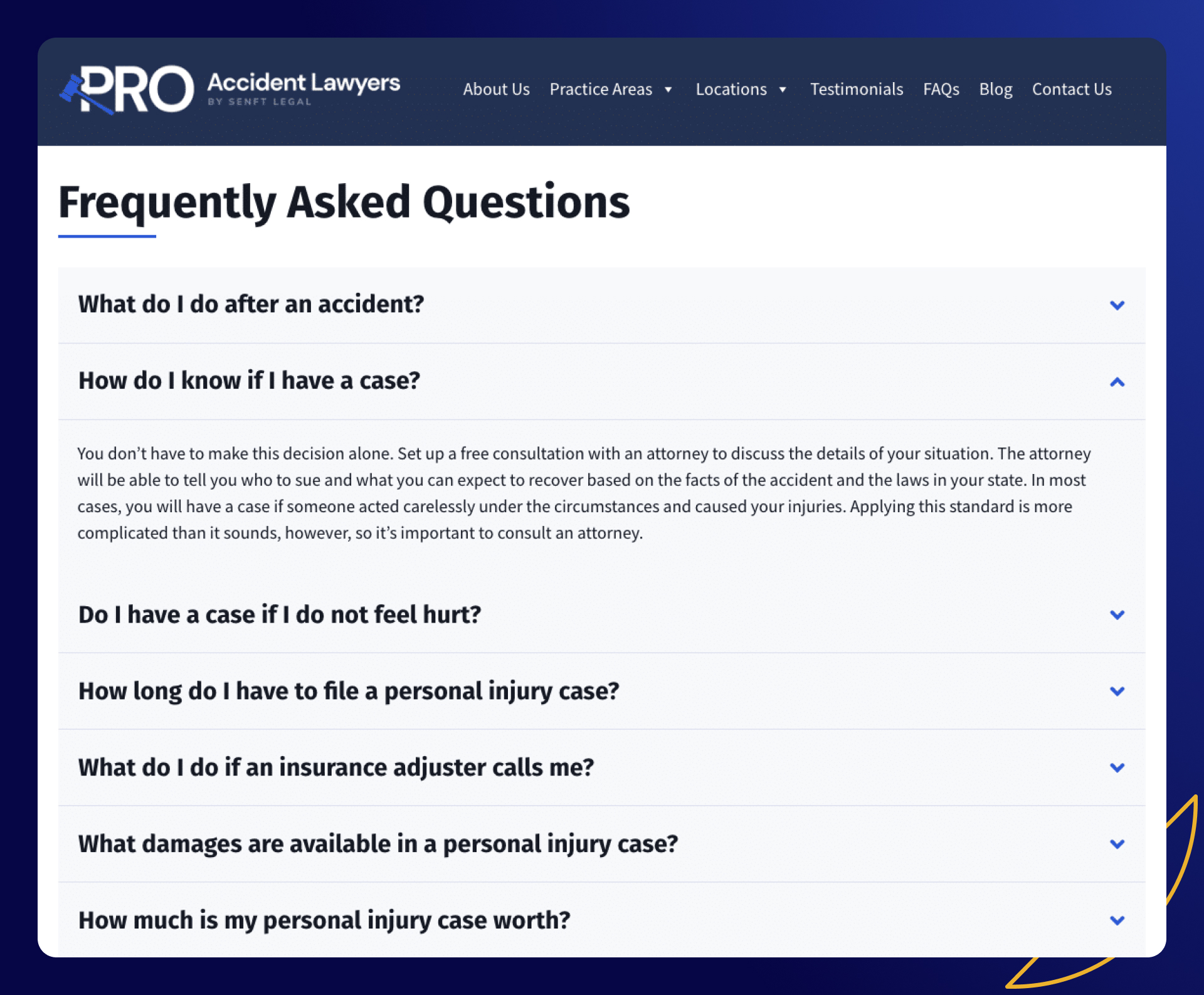 FAQ pages